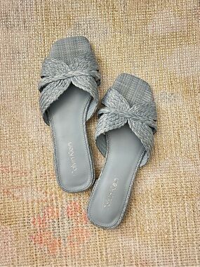 Blue Woven Calvin Klein Sandal Slide